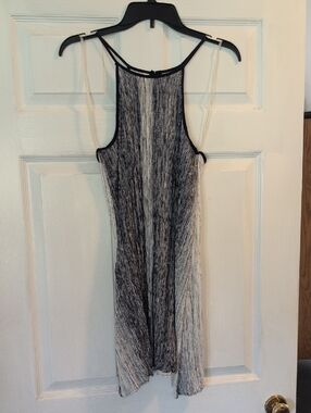 Millibon Navy Blue and White Striped Dress